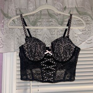 Victorias Secret lace bow corset NWT